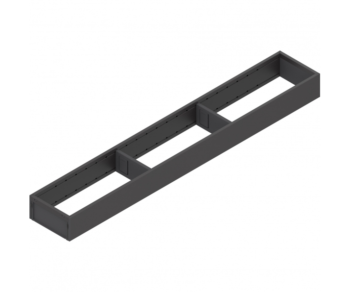 WYC. AMBIA-LINE  ramki do szuflady standardowej LEGRABOX, stal, dł. 650 mm, szerokość 100 mm, brunatnoczarny mat