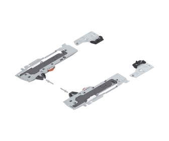 TIP-ON BLUMOTION zestaw (Jednostka + Zabierak) do TANDEMBOX, Typ L1, dł. NL 350-600 mm, Całkowita waga szuflady 0-20 kg, prawy+