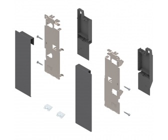 Mocowanie frontu LEGRABOX, wys. C, antracyt mat, do szuflady wew z relingiem, lewe/prawe