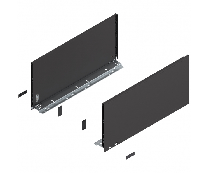 WYC. Bok LEGRABOX pure, wys. F (241,0 mm), dł. 500 mm, lewy/prawy, brunatnoczarny mat