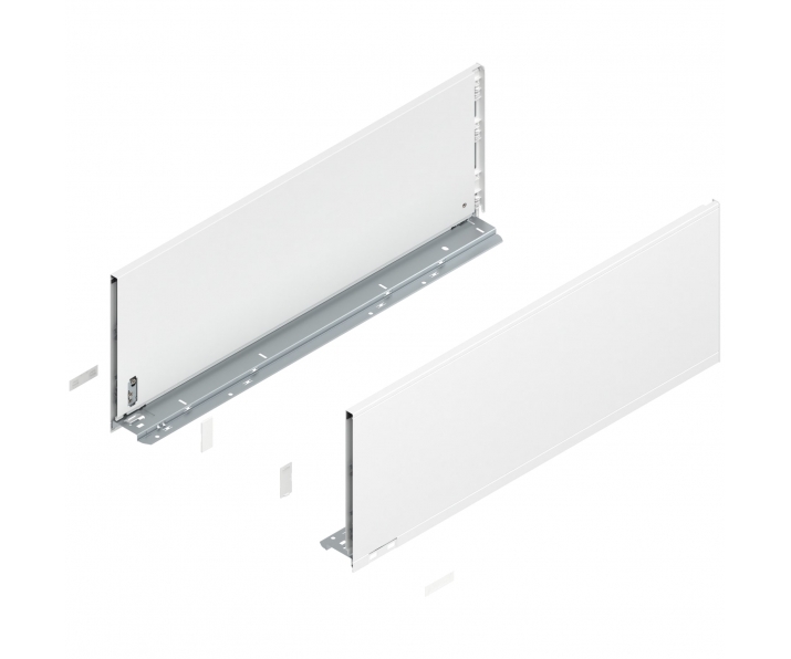 Bok LEGRABOX pure, wys. F (241,0 mm), dł. 650 mm, lewy/prawy, jedwabiście biały mat