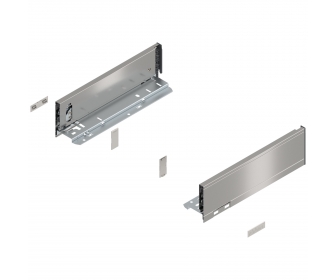 Bok szuflady LEGRABOX, wys. M (90,5 mm), dł. 300 mm, lewy/prawy, inox-szczotk.-lakier.