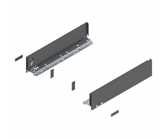 Bok szuflady LEGRABOX, wys. M (90,5 mm), dł. 400 mm, lewy/prawy, antracyt mat