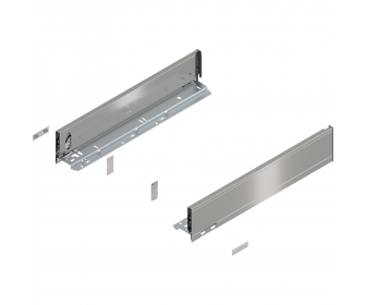 Bok szuflady LEGRABOX, wys. M (90,5 mm), dł. 450 mm, lewy/prawy, inox-szczotk.-lakier.