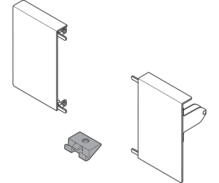 WYC. Mocowanie frontu TANDEMBOX, wys. M, do szuflady wewnętrznej, lewe/prawe, do TANDEMBOX intivo, czarna