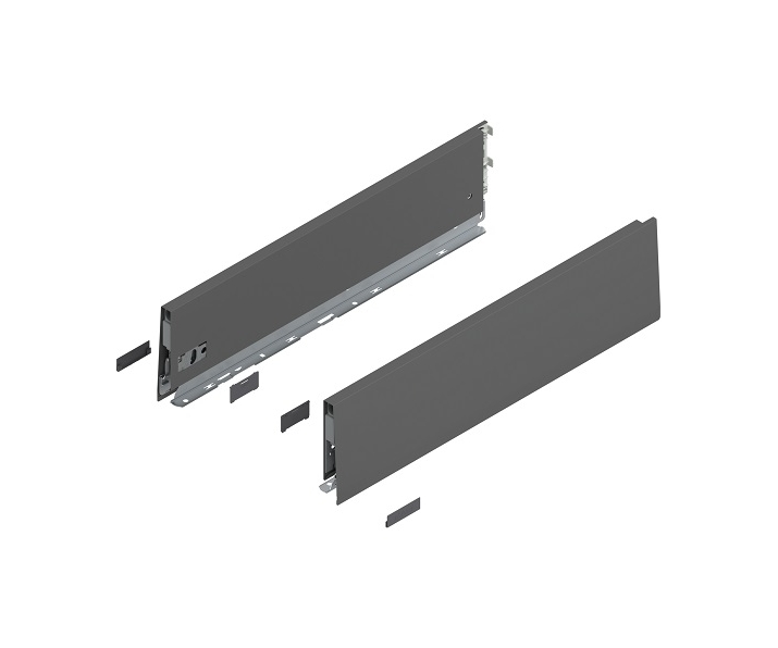 Bok MERIVOBOX, wysokość K (129 mm), dł. 500 mm, lewy/prawy+antracyt     mat*P/U: 1/5
