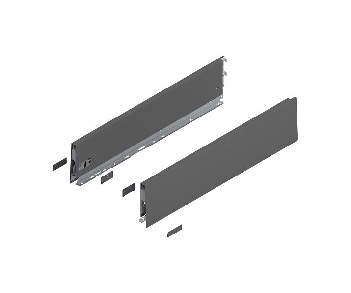 Bok MERIVOBOX, wysokość K (129 mm), dł. 550 mm, lewy/prawy+antracyt     mat*P/U: 1/5