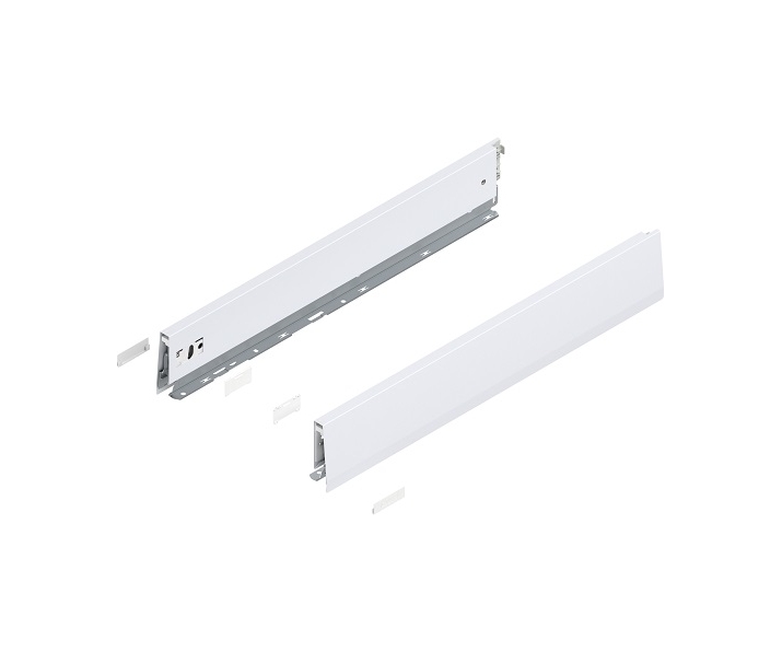 Bok MERIVOBOX, wysokość M (91 mm), dł. 550 mm, lewy/prawy+jedwabiście     biały mat*P/U: 1/5