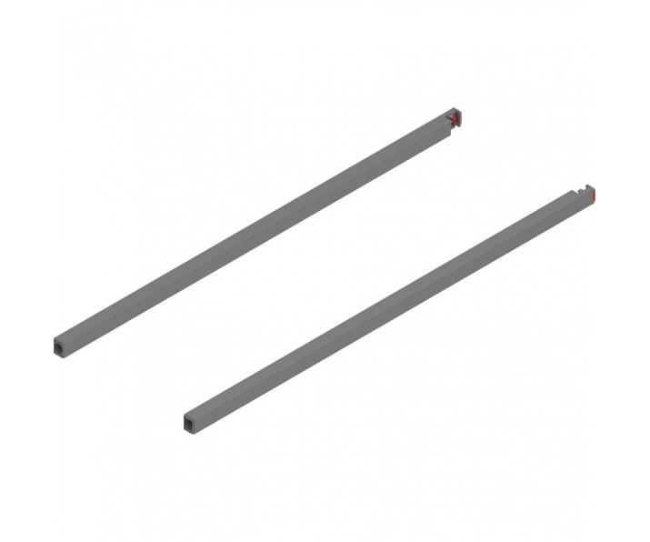 Reling podłużny MERIVOBOX, dł. 600 mm, lewy/prawy, szary indium mat