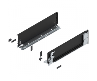 Bok LEGRABOX pure (za korpusem), wys. K (128.5 mm), dł. 500 mm, lewy/prawy, czarny mat