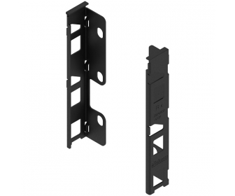 Uchwyt drewnianej ścianki tylnej LEGRABOX, wys. K (144 mm), prawy+lewy, czarny carbon mat