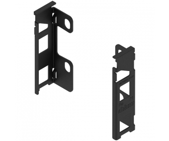 Uchwyt drewnianej ścianki tylnej LEGRABOX, wys. M (106 mm), prawy+lewy, czarny carbon mat