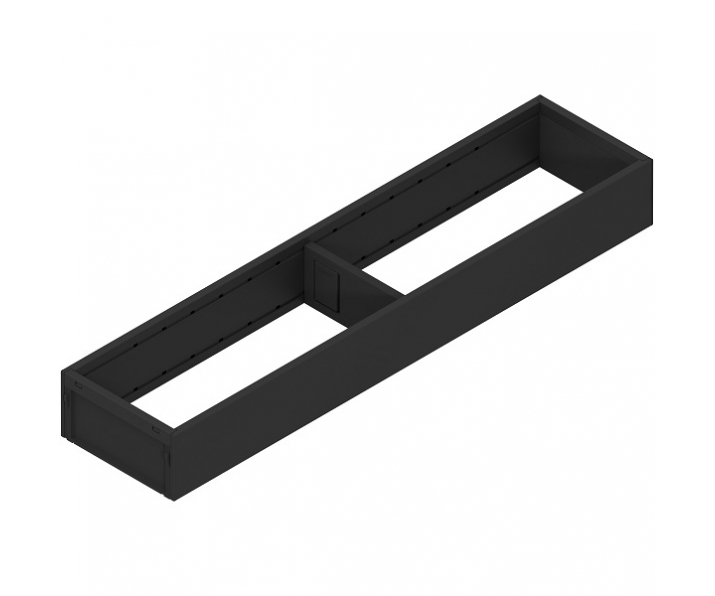 AMBIA-LINE  ramki do szuflady standardowej, do LEGRABOX/MERIVOBOX, stal, dł. 450 mm, szerokość 100 mm, czarny carbon mat