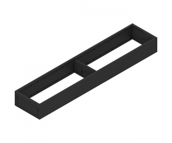 AMBIA-LINE  ramki do szuflady standardowej, do LEGRABOX/MERIVOBOX, stal, dł. 500 mm, szerokość 100 mm, czarny carbon mat