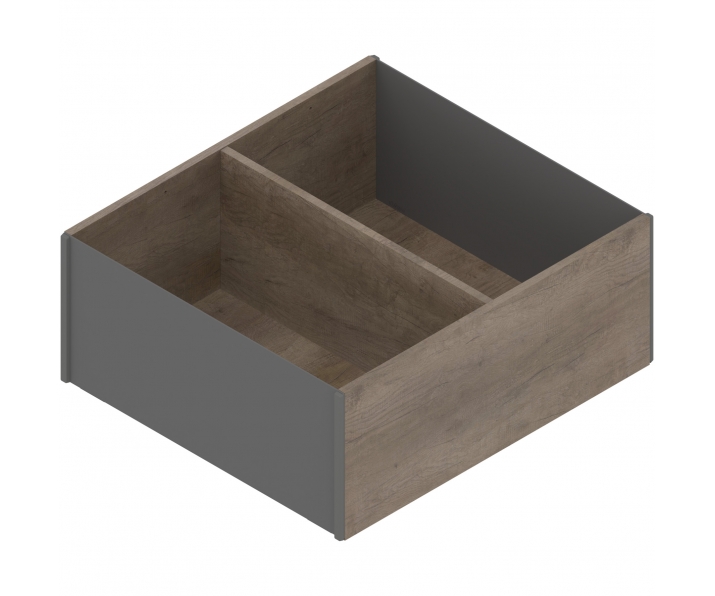 AMBIA-LINE rama do LEGRABOX szuflady z wysokim frontem, w opcji drewnopodobnej, od dł. 270 mm, szerokość 242 mm, Dąb Nebr./szar