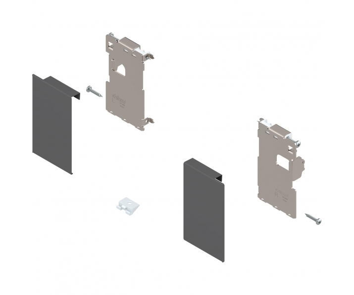 Mocowanie frontu LEGRABOX, wys. M, do szuflady wewnętrznej, lewe/prawe, antracyt mat