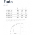 Uchwyt FADO 256 anoda naturalna A1