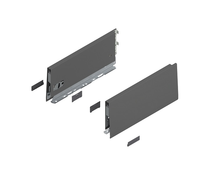 Bok MERIVOBOX, wysokość K (129 mm), dł. 300 mm, lewy/prawy+antracyt     mat*P/U: 1/5