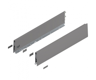 Bok MERIVOBOX, wysokość K (129 mm), dł. 600 mm, lewy/prawy+szary indium     mat*P/U: 1/3