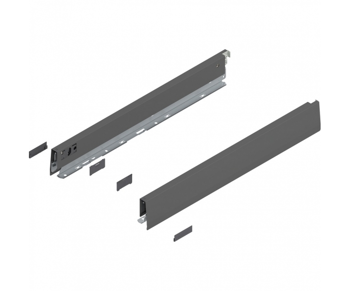 Bok MERIVOBOX, wysokość N (68.5 mm), dł. 500 mm, lewy/prawy+antracyt     mat*P/U: 1/5
