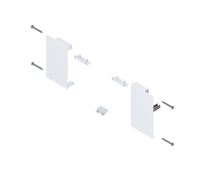 Mocowanie frontu MERIVOBOX , do szuflady wewnętrznej, wysokość M, lewe/prawe jedwabiście biały mat