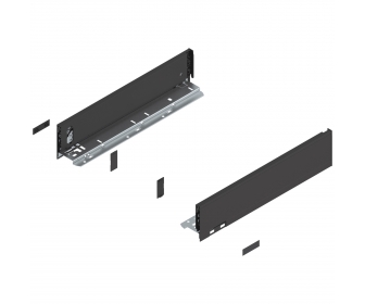 Bok LEGRABOX pure, wys. M (90.5 mm), dł. 400 mm, lewy/prawy, czarny mat