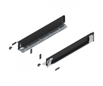 Bok LEGRABOX pure (za korpusem), wys. M (90.5 mm), dł. 550 mm, lewy/prawy, czarny mat