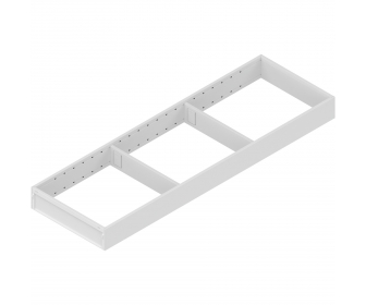 AMBIA-LINE  ramki do szuflady standardowej LEGRABOX, stal, dł. 650 mm, szerokość 200 mm, jedwabiście biały mat