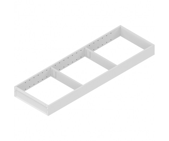 AMBIA-LINE  ramki do szuflady standardowej LEGRABOX, stal, dł. 650 mm, szerokość 200 mm, jedwabiście biały mat