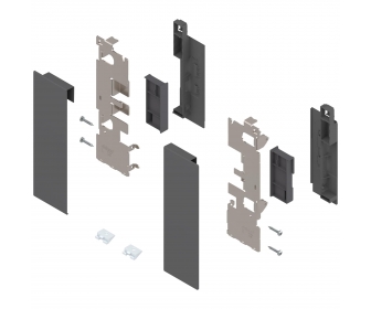 Mocowanie frontu LEGRABOX, wys. C, do szuflady wewnętrznej z elementami dekoracyjnymi, lewe/prawe, antracyt mat