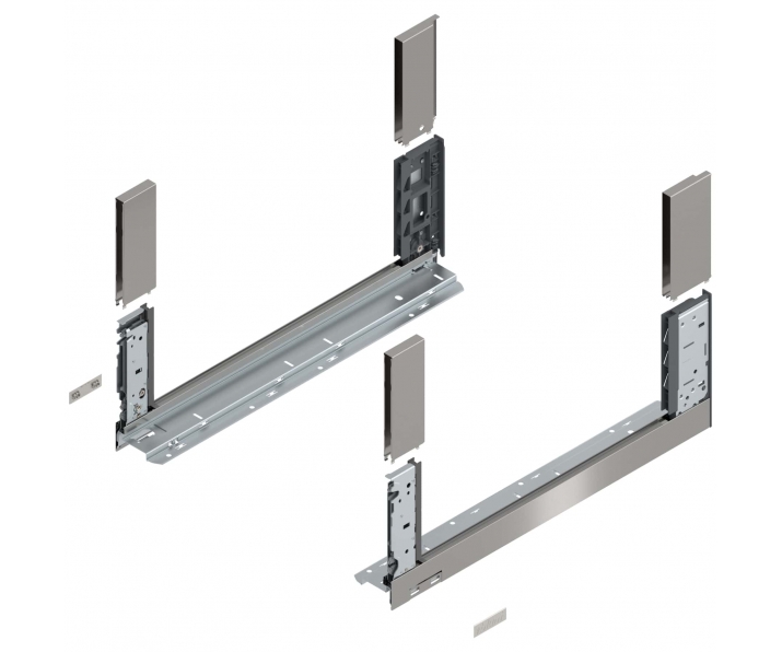 Bok LEGRABOX free, wys. C (177,0 mm), dł. 500 mm, lewy/prawy, inox-szczotk.-lakier.