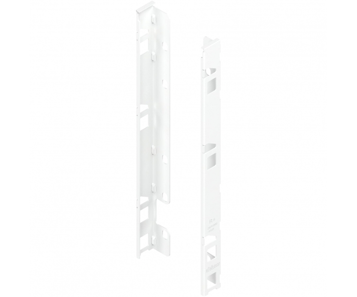 Uchwyt drewnianej ścianki tylnej LEGRABOX, wys. F (257 mm), prawy+lewy, jedwabiście biały mat