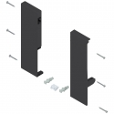 Mocowanie frontu TANDEMBOX antaro, wys. D, czarny, do szuflady wew z pojedynczym relingiem, lewe/prawe