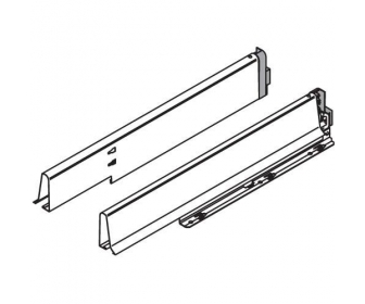 WYC. Bok szuflady zlewozmywakowej TANDEMBOX, wys. M (83 mm), dł. 500 mm, biały/szary, lewy/prawy