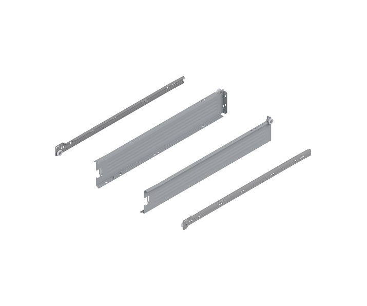 METABOX bok M (86 mm), częściowy wysuw, 25 kg, dł. 550 mm, lewy/prawy, R7004 szara
