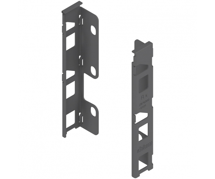 Uchwyt drewnianej ścianki tylnej LEGRABOX, wys. K (144 mm), prawy+lewy, antracyt mat