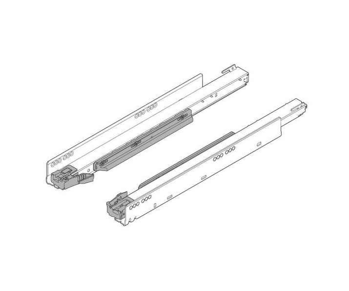 WYC. Prowadnica korpusu LEGRABOX z BLUMOTION, pełny wysuw, 40 kg, dł. 400 mm, lewa/prawa, cynkowana