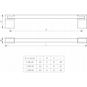 Uchwyt meblowy aluminium czarny połysk-chrom połysk 320mm  PERO Nomet
