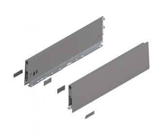 Bok MERIVOBOX, wysokość K (129 mm), dł. 450 mm, lewy/prawy+szary indium     mat*P/U: 1/5