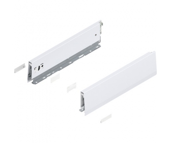 Bok MERIVOBOX, wysokość M (91 mm), dł. 350 mm, lewy/prawy+jedwabiście     biały mat*P/U: 1/5