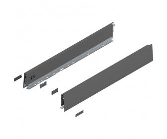 Bok MERIVOBOX, wysokość M (91 mm), dł. 600 mm, lewy/prawy+antracyt     mat*P/U: 1/3