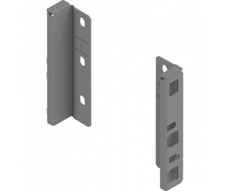 Uchwyt drewnianej ścianki tylnej MERIVOBOX, wys. K (146 mm),     prawy+lewy+szary indium mat*P/U: 25