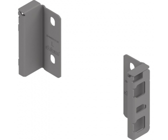 Uchwyt drewnianej ścianki tylnej MERIVOBOX, wys. M (108 mm),     prawy+lewy+szary indium mat*P/U: 25