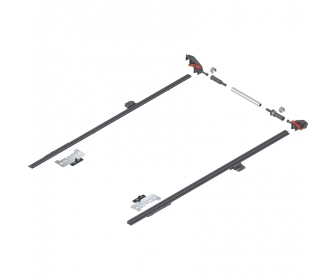MERIVOBOX Stabilizacja boczna, dł. 650 mm, KB 1400 mm, pełen wysuw+R7037     ciemnoszara*P/U: 1/10