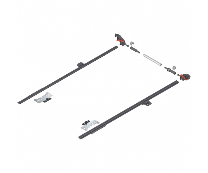 MERIVOBOX Stabilizacja boczna, dł. 650 mm, KB 1400 mm, pełen wysuw+R7037     ciemnoszara*P/U: 1/10
