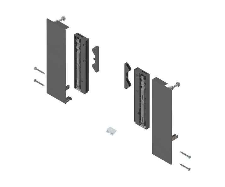 Mocowanie frontu MERIVOBOX , do szuflady wewnętrznej z elementami dekoracyjnymi, lewe/prawe, antracyt mat