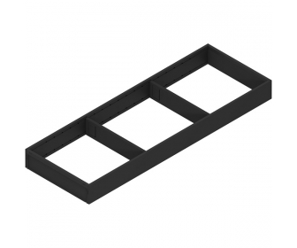 AMBIA-LINE  ramki do szuflady standardowej, do LEGRABOX/MERIVOBOX, stal, dł. 600 mm, szerokość 200 mm, czarny carbon mat