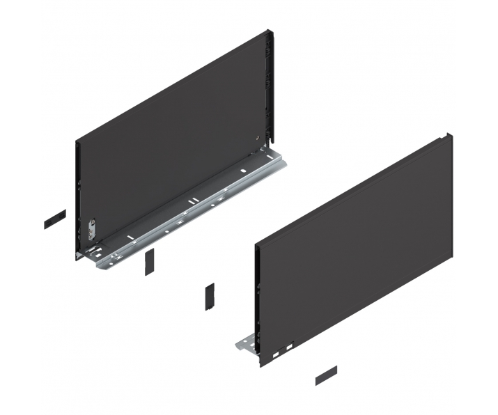 WYC. Bok LEGRABOX pure, wys. F (241,0 mm), dł. 450 mm, lewy/prawy, brunatnoczarny mat