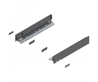Bok szuflady LEGRABOX, wys. N (66,5 mm), dł. 400 mm, lewy/prawy, antracyt mat
