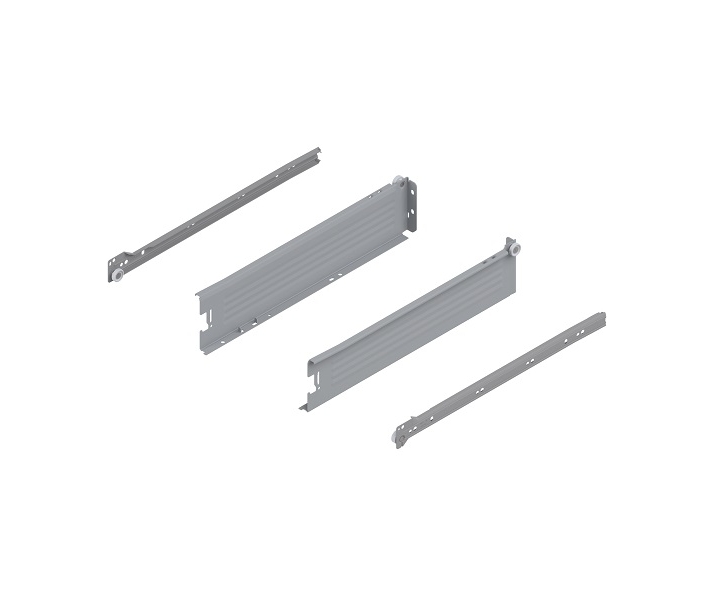 METABOX bok M (86 mm), częściowy wysuw, 25 kg, dł. 400 mm, lewy/prawy, R7004 szara